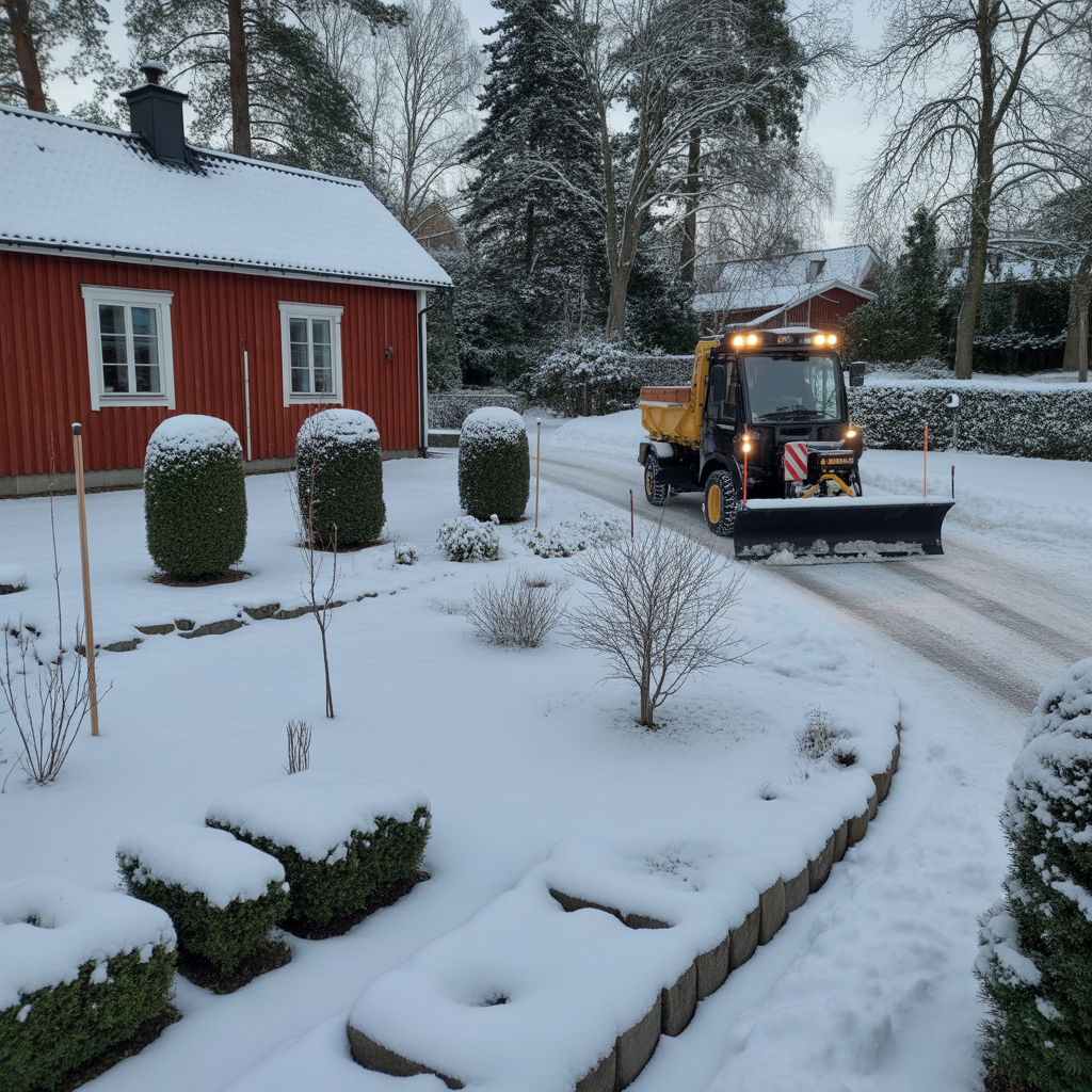 5.Sa undviker du skador pa tradgarden vid plogning av sno