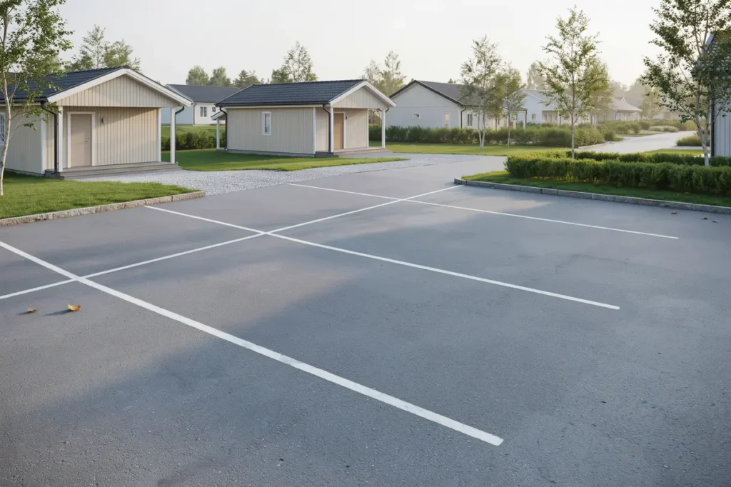 ny parkeringsyta med b rlager och asfalt i vagnh rad trosa
