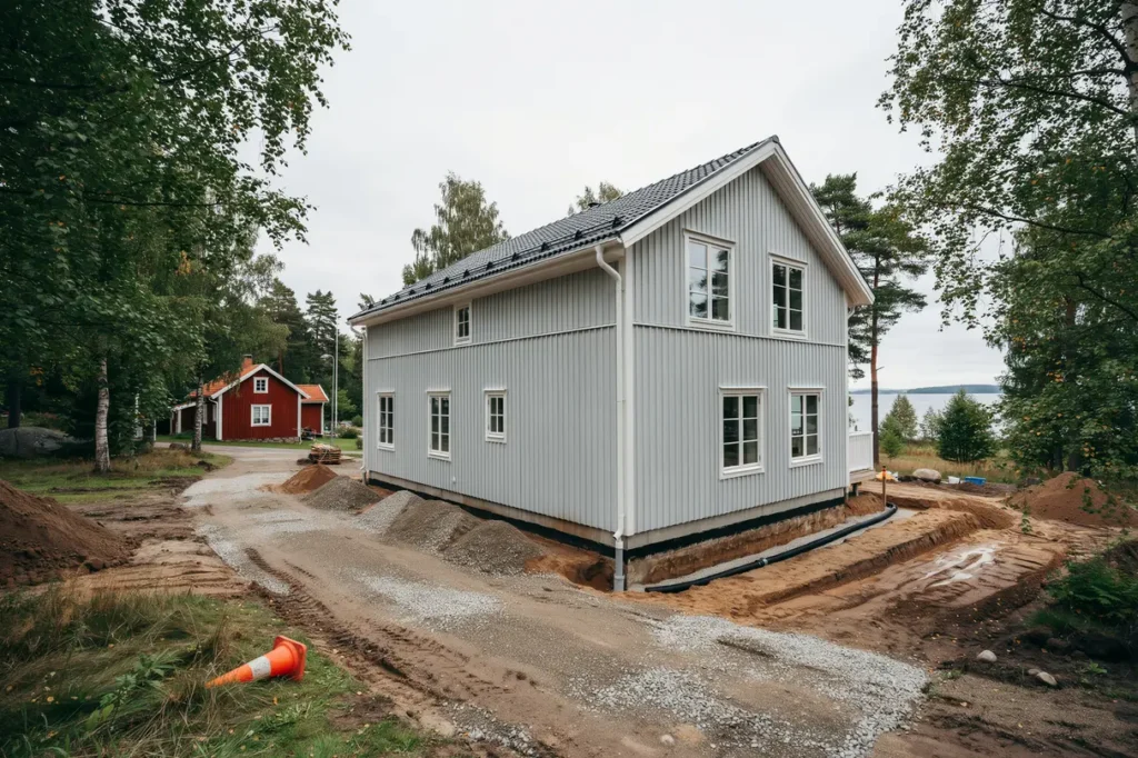 dr nering och terfyllnad runt villa i v sterljung trosa