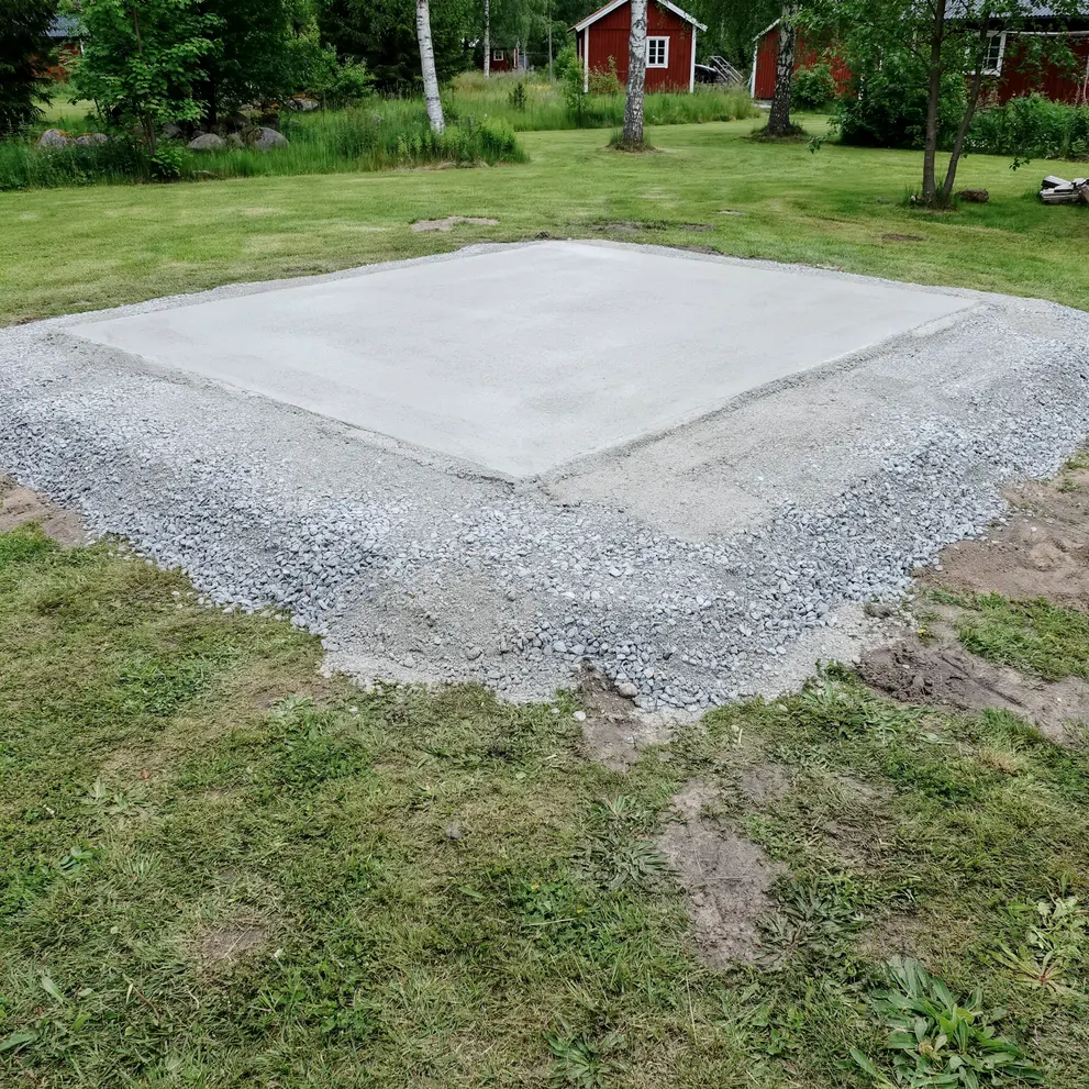 anlagga husgrund gjutning betongplatta trosa vagnharad sormland